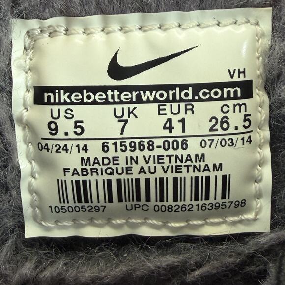 Nike Roshe Run Hi Women Size 9.5 Black Sneakerboots 615968-006 Faux Fur Winter - Picture 9 of 13